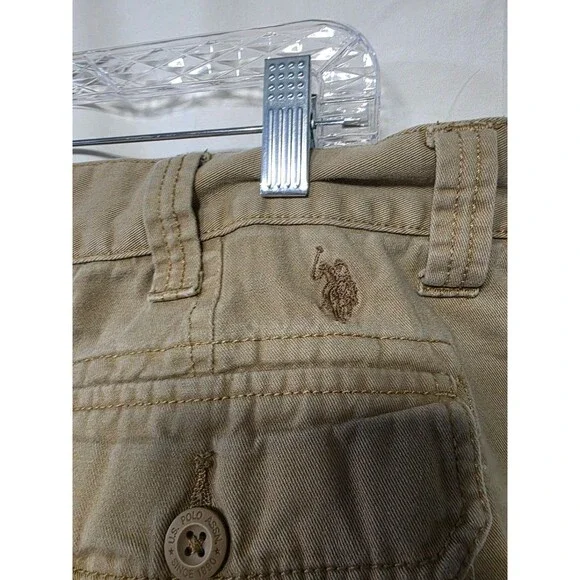 U.S. Polo Assn. Men's Cargo Shorts 34 Khaki Style 111D34W3 100% Cotton - Picture 3 of 6